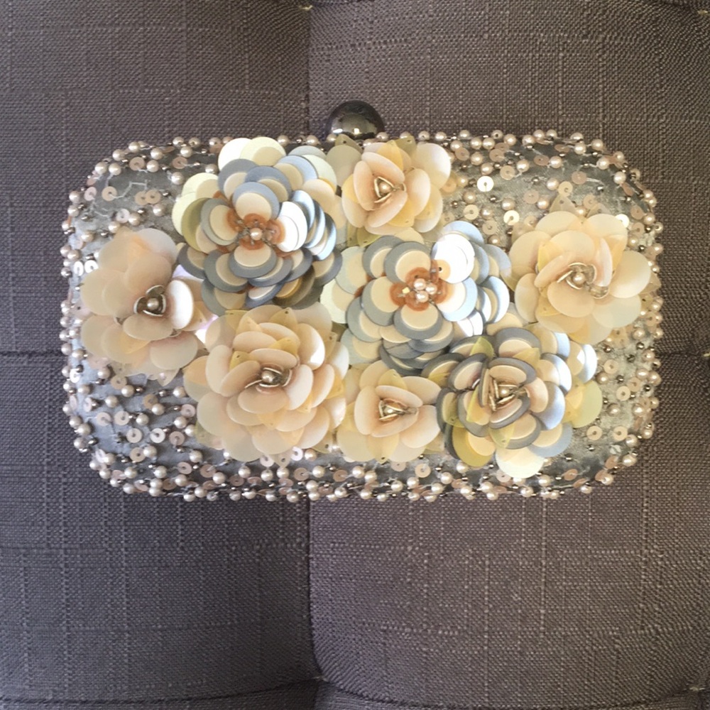 LOFT beaded box clutch EUC - Picture 1 of 3